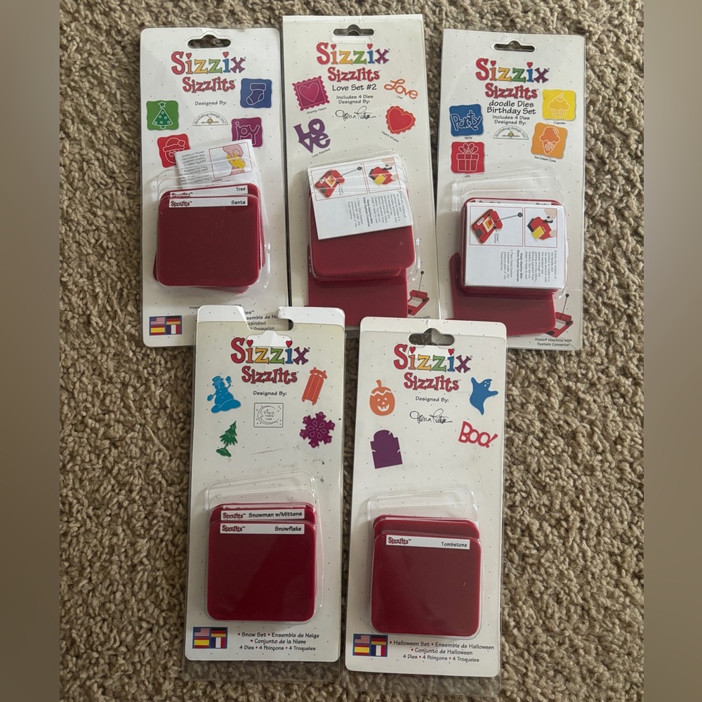 Sizzix Sizzlits Red Die Inserts holidays